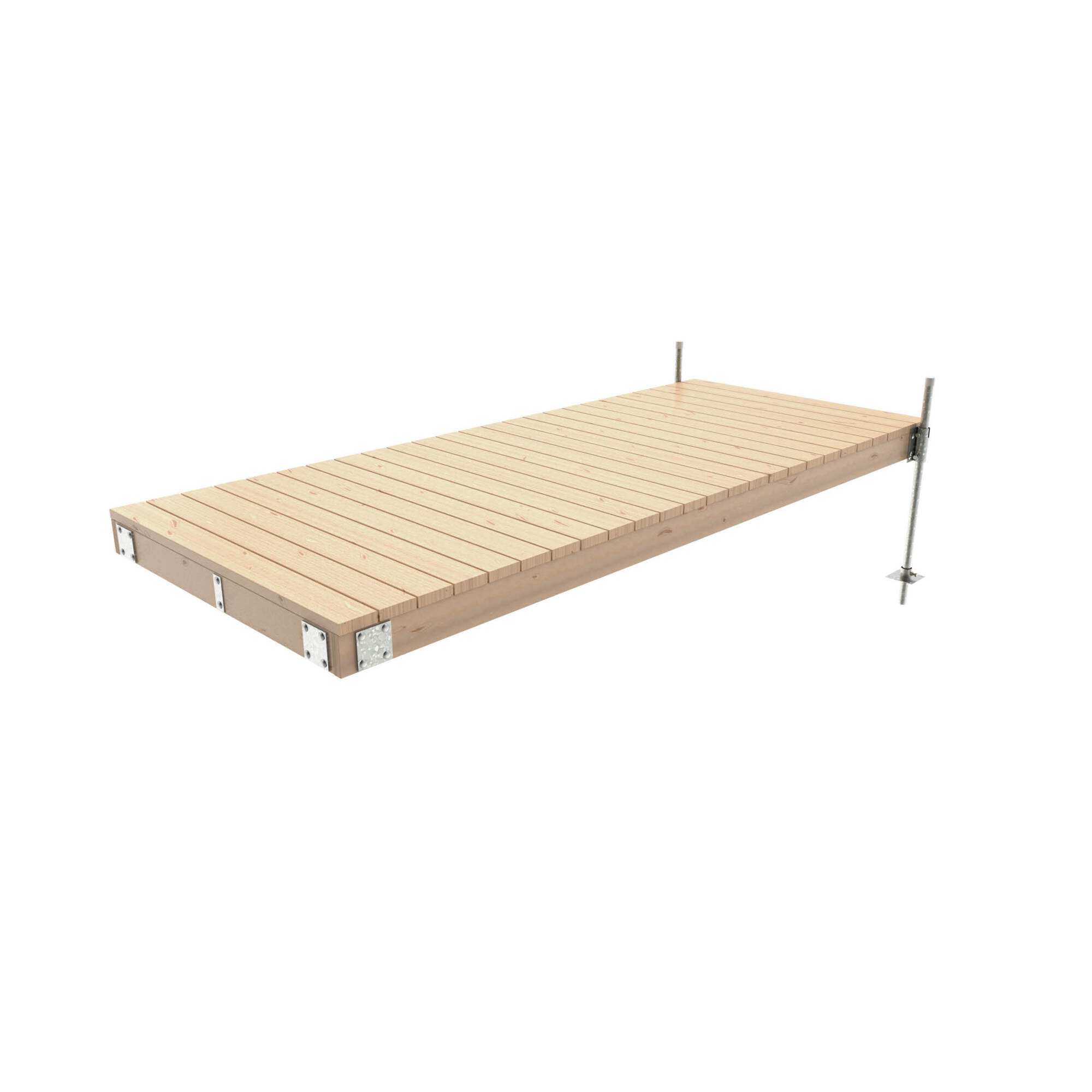 Multinautic Stationary Wood Dock Kit — 4ft. x 8ft. or 5ft. x 10ft., Includes 6ft. HDG Steel Posts, Heavy-Duty Galvanized Steel Components, Model# 19206